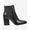imageImily Bela Womens Ankle Boots Pointed Toe Chunky Stacked Mid Heeled Faux Suede Leather BootiesTblack
