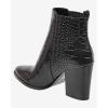 imageImily Bela Womens Ankle Boots Pointed Toe Chunky Stacked Mid Heeled Faux Suede Leather BootiesTblack