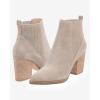 imageImily Bela Womens Ankle Boots Pointed Toe Chunky Stacked Mid Heeled Faux Suede Leather BootiesTcamel
