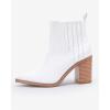 imageImily Bela Womens Ankle Boots Pointed Toe Chunky Stacked Mid Heeled Faux Suede Leather BootiesWhite