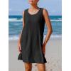imageImily Bela Womens Summer Dresses Casual Beach Tank Eyelet Sleeveless Sundresses 2025 Loose Swimsuit Coverup with PocketsBlack