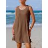 imageImily Bela Womens Summer Dresses Casual Beach Tank Eyelet Sleeveless Sundresses 2025 Loose Swimsuit Coverup with PocketsBrown