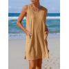 imageImily Bela Womens Summer Dresses Casual Beach Tank Eyelet Sleeveless Sundresses 2025 Loose Swimsuit Coverup with PocketsKhaki