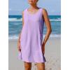imageImily Bela Womens Summer Dresses Casual Beach Tank Eyelet Sleeveless Sundresses 2025 Loose Swimsuit Coverup with PocketsPurple