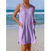 imageImily Bela Womens Summer Dresses Casual Beach Tank Eyelet Sleeveless Sundresses 2025 Loose Swimsuit Coverup with PocketsPurple