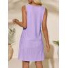 imageImily Bela Womens Summer Dresses Casual Beach Tank Eyelet Sleeveless Sundresses 2025 Loose Swimsuit Coverup with PocketsPurple