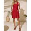 imageImily Bela Womens Summer Dresses Casual Beach Tank Eyelet Sleeveless Sundresses 2025 Loose Swimsuit Coverup with PocketsRed