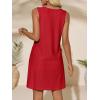 imageImily Bela Womens Summer Dresses Casual Beach Tank Eyelet Sleeveless Sundresses 2025 Loose Swimsuit Coverup with PocketsRed