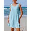 imageImily Bela Womens Summer Dresses Casual Beach Tank Eyelet Sleeveless Sundresses 2025 Loose Swimsuit Coverup with PocketsSky Blue