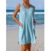 imageImily Bela Womens Summer Dresses Casual Beach Tank Eyelet Sleeveless Sundresses 2025 Loose Swimsuit Coverup with PocketsSky Blue
