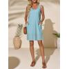 imageImily Bela Womens Summer Dresses Casual Beach Tank Eyelet Sleeveless Sundresses 2025 Loose Swimsuit Coverup with PocketsSky Blue