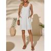 imageImily Bela Womens Summer Dresses Casual Beach Tank Eyelet Sleeveless Sundresses 2025 Loose Swimsuit Coverup with PocketsWhite