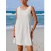 imageImily Bela Womens Summer Dresses Casual Beach Tank Eyelet Sleeveless Sundresses 2025 Loose Swimsuit Coverup with PocketsWhite