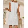 imageImily Bela Womens Summer Dresses Casual Beach Tank Eyelet Sleeveless Sundresses 2025 Loose Swimsuit Coverup with PocketsWhite