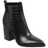 imageImily Bela Womens Ankle Boots Pointed Toe Chunky Stacked Mid Heeled Faux Suede Leather BootiesTblack
