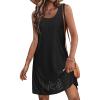 imageImily Bela Womens Summer Dresses Casual Beach Tank Eyelet Sleeveless Sundresses 2025 Loose Swimsuit Coverup with PocketsBlack