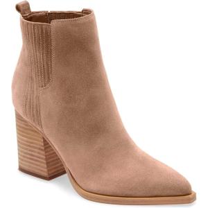 imageImily Bela Womens Ankle Boots Pointed Toe Chunky Stacked Mid Heeled Faux Suede Leather BootiesKhaki