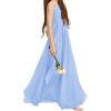 imageImily Bela Girls ALine Halter Dress Junior Bridesmaid Flower Girl Flowy Chiffon Maxi Dresses Wedding Party Pageant GownBlue