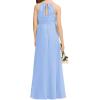imageImily Bela Girls ALine Halter Dress Junior Bridesmaid Flower Girl Flowy Chiffon Maxi Dresses Wedding Party Pageant GownBlue