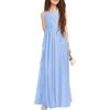 imageImily Bela Girls ALine Halter Dress Junior Bridesmaid Flower Girl Flowy Chiffon Maxi Dresses Wedding Party Pageant GownBlue