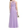 imageImily Bela Girls ALine Halter Dress Junior Bridesmaid Flower Girl Flowy Chiffon Maxi Dresses Wedding Party Pageant GownLight Purple