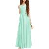 imageImily Bela Girls ALine Halter Dress Junior Bridesmaid Flower Girl Flowy Chiffon Maxi Dresses Wedding Party Pageant GownMint