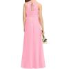 imageImily Bela Girls ALine Halter Dress Junior Bridesmaid Flower Girl Flowy Chiffon Maxi Dresses Wedding Party Pageant GownPink
