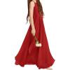 imageImily Bela Girls ALine Halter Dress Junior Bridesmaid Flower Girl Flowy Chiffon Maxi Dresses Wedding Party Pageant GownRed