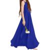 imageImily Bela Girls ALine Halter Dress Junior Bridesmaid Flower Girl Flowy Chiffon Maxi Dresses Wedding Party Pageant GownRoyal Blue