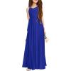 imageImily Bela Girls ALine Halter Dress Junior Bridesmaid Flower Girl Flowy Chiffon Maxi Dresses Wedding Party Pageant GownRoyal Blue