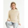 imageImily Bela Girls Mock Neck Pullover Sweaters Casual Long Sleeve Knit Jumper TopsBeige