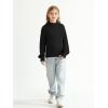 imageImily Bela Girls Mock Neck Pullover Sweaters Casual Long Sleeve Knit Jumper TopsBlack