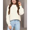 imageImily Bela Girls Mock Neck Pullover Sweaters Casual Long Sleeve Knit Jumper TopsCreamy White