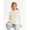 imageImily Bela Girls Mock Neck Pullover Sweaters Casual Long Sleeve Knit Jumper TopsCreamy White