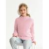 imageImily Bela Girls Mock Neck Pullover Sweaters Casual Long Sleeve Knit Jumper TopsPink