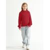 imageImily Bela Girls Mock Neck Pullover Sweaters Casual Long Sleeve Knit Jumper TopsRed
