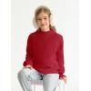 imageImily Bela Girls Mock Neck Pullover Sweaters Casual Long Sleeve Knit Jumper TopsRed