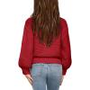 imageImily Bela Girls Mock Neck Pullover Sweaters Casual Long Sleeve Knit Jumper TopsRed