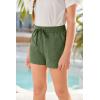 imageImily Bela Girls Shorts Kids Casual Summer Drawstring Elastic Waist Short Pants with PocketsArmy Green