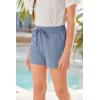 imageImily Bela Girls Shorts Kids Casual Summer Drawstring Elastic Waist Short Pants with PocketsBlue