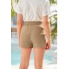 imageImily Bela Girls Shorts Kids Casual Summer Drawstring Elastic Waist Short Pants with PocketsKhaki