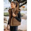 imageImily Bela Womens Quilted Puffer Vest Hooded Winter Casual Stand Collar Gilet With PocketsBrown