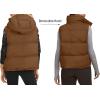 imageImily Bela Womens Quilted Puffer Vest Hooded Winter Casual Stand Collar Gilet With PocketsBrown