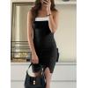 imageImily Bela Womens Strapless Bodycon Dresses Ribbed Knit Wedding Guest Dress Mini Skirts Going Out Tube Top Summer 2025Blackwhite