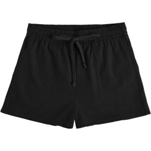 imageImily Bela Girls Shorts Kids Casual Summer Drawstring Elastic Waist Short Pants with PocketsBlack