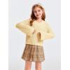 imageImily Bela Girls Bell Sleeve V Neck Knit Sweaters Kids Fashion Crop Pullover Sweater TopsBeige