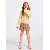 imageImily Bela Girls Bell Sleeve V Neck Knit Sweaters Kids Fashion Crop Pullover Sweater TopsBeige