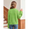 imageImily Bela Girls Bell Sleeve V Neck Knit Sweaters Kids Fashion Crop Pullover Sweater TopsGrass Green