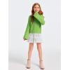 imageImily Bela Girls Bell Sleeve V Neck Knit Sweaters Kids Fashion Crop Pullover Sweater TopsGrass Green
