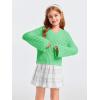 imageImily Bela Girls Bell Sleeve V Neck Knit Sweaters Kids Fashion Crop Pullover Sweater TopsGreen